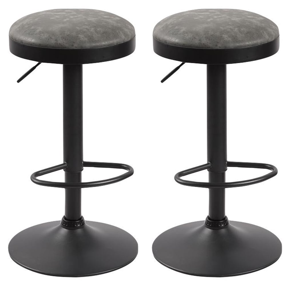 Rexford Grey Fabric Bar Stools In Pair