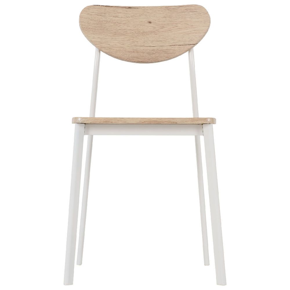 Rexford Light Oak Wooden Dining Chairs With White Frame In Pair