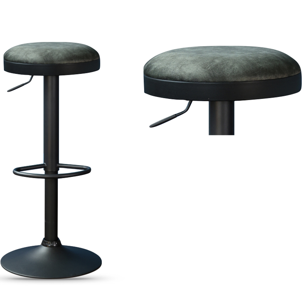Rexford Olive Fabric Gas Lift Stools - Pair