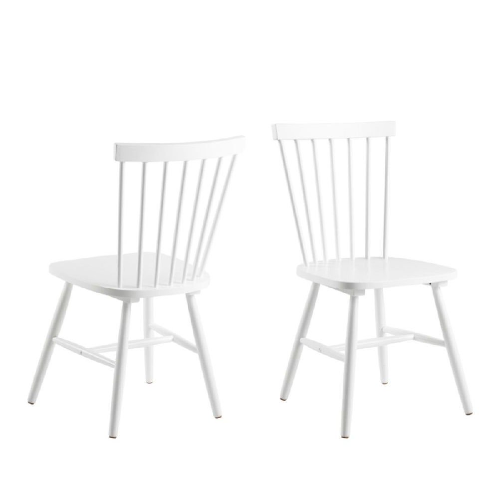 Read more about Rexford white wooden dining chairs in pair