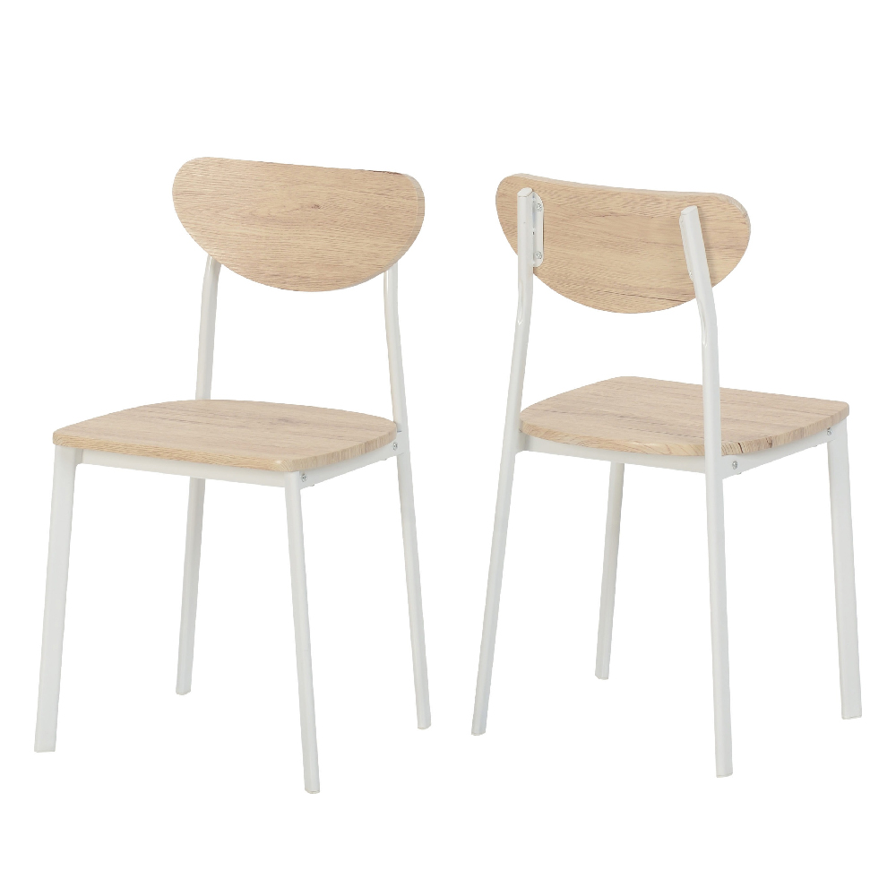 Rexford Wooden Dining Table With 4 Chairs In Light Oak And White