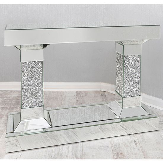 Photo of Reyn crushed glass console table in mirrored