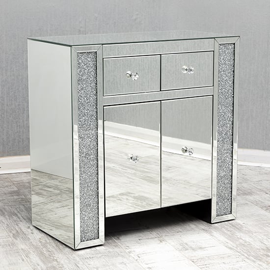 Reyn Crushed Glass Sideboard With 2 Doors And 2 Drawers