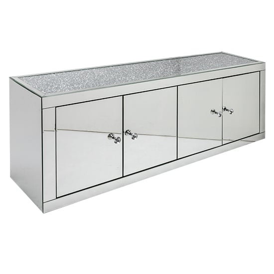 Read more about Reyn crushed glass top sideboard with 4 doors in mirrored
