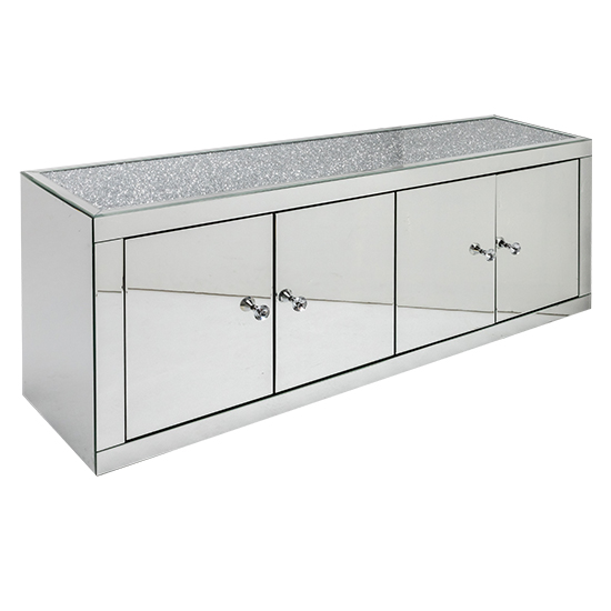 Photo of Reyn crushed glass top sideboard with 4 doors in mirrored