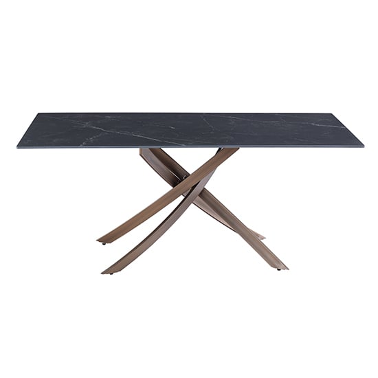 Product photograph of Reyna Sintered Stone Dining Table Rectangular In Mooney Black from Furniture in Fashion