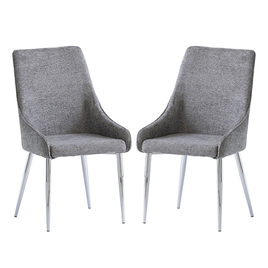 Reece ash fabric dining chairs with chrome legs in pair £279.95 go