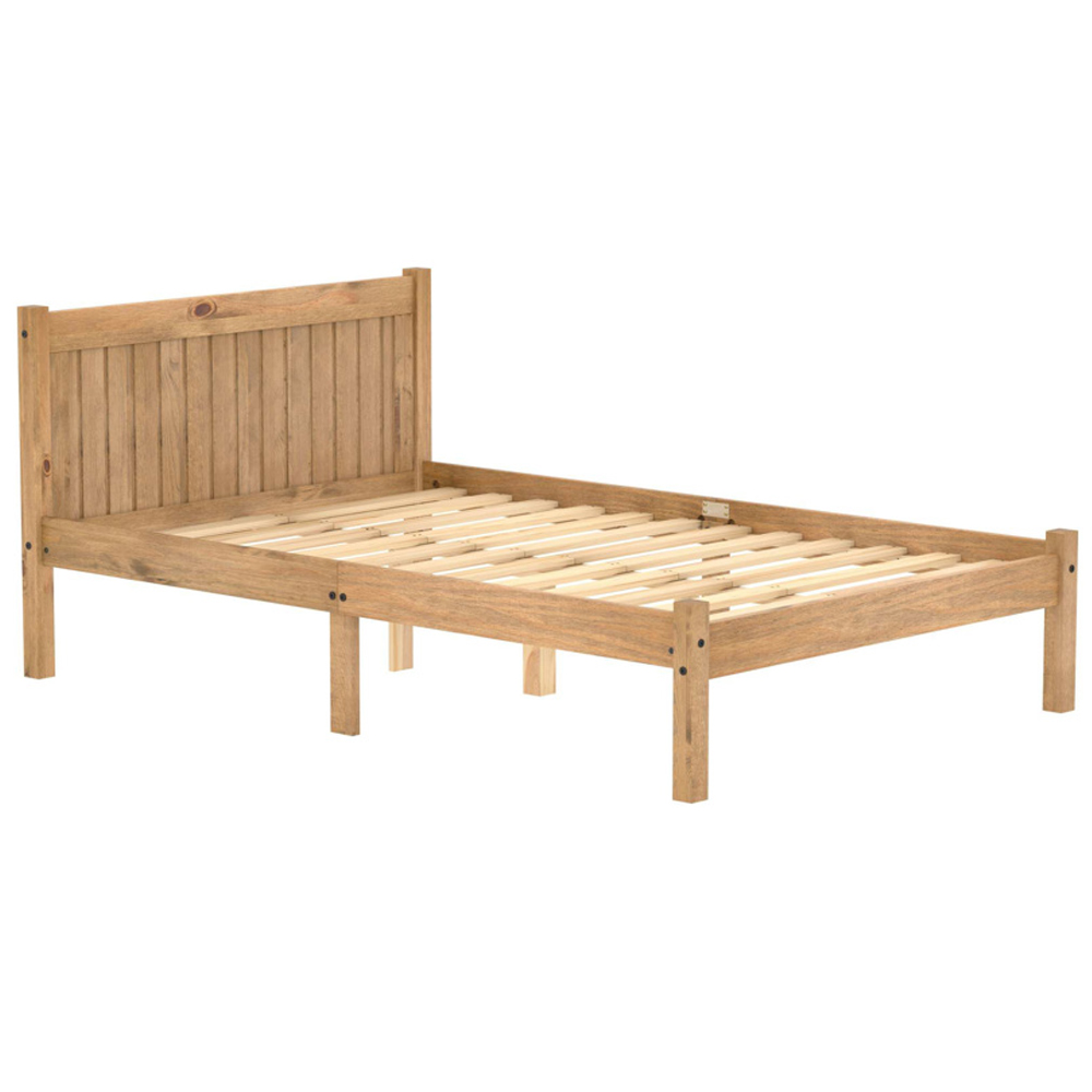 Ria Wooden Double Bed In Natural Oak