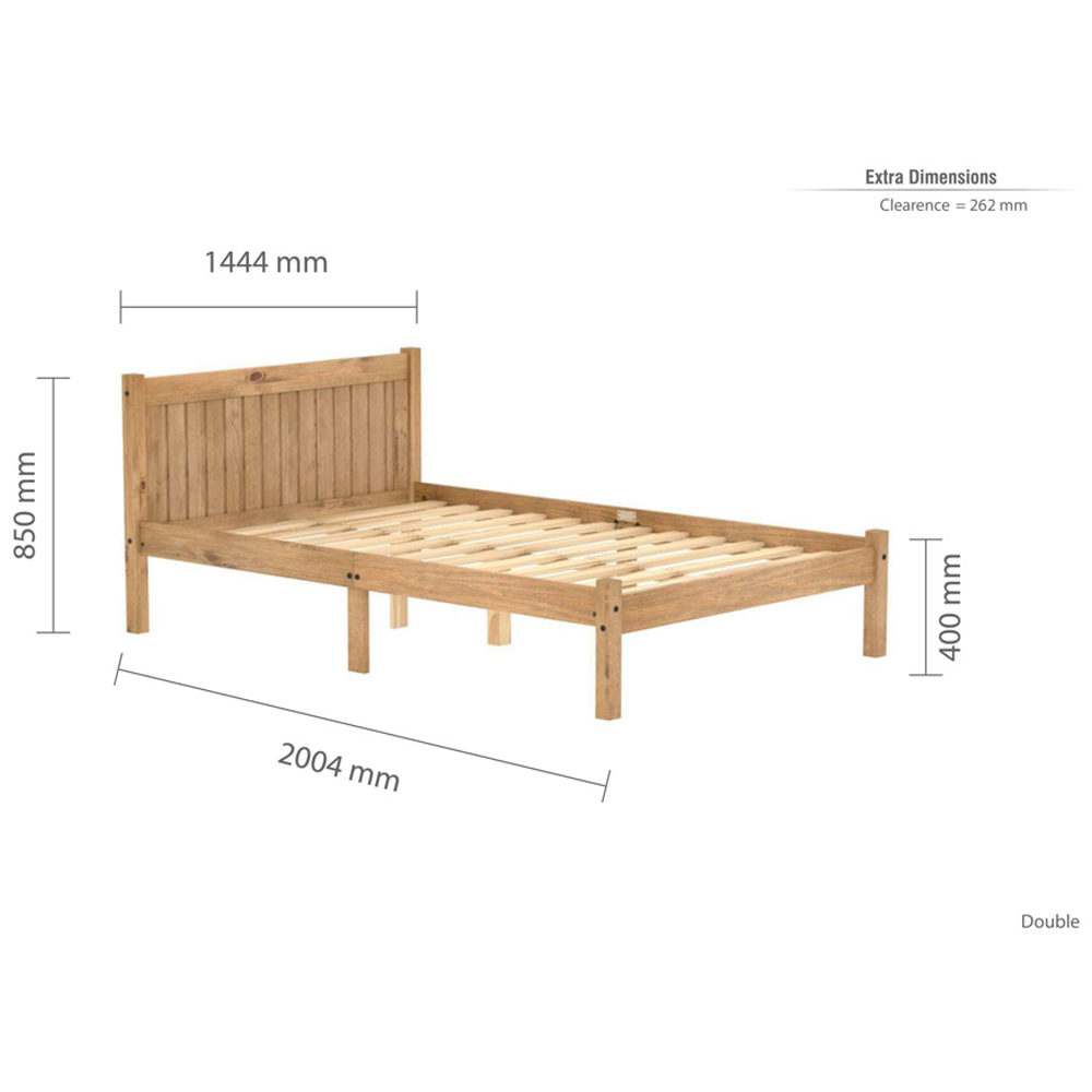 Ria Wooden Double Bed In Natural Oak