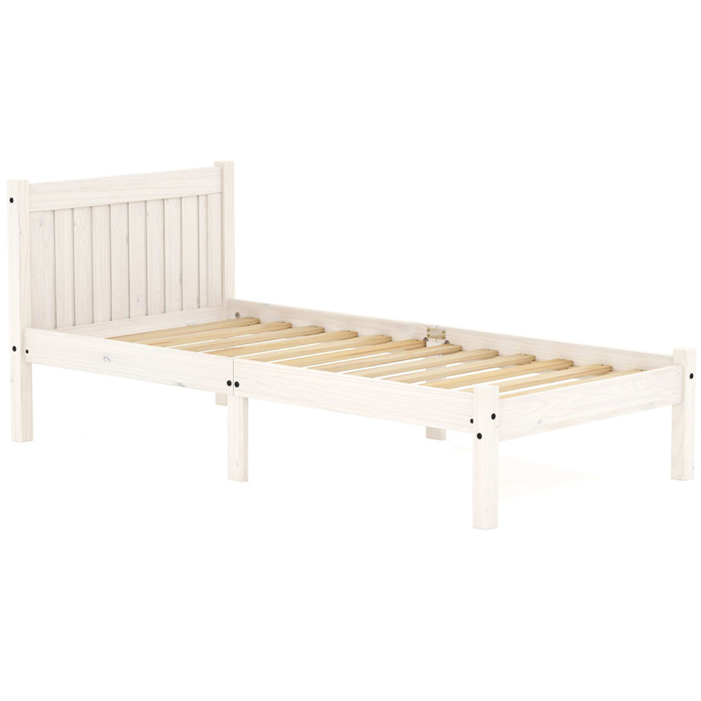 Ria Wooden Single Bed In White Wash