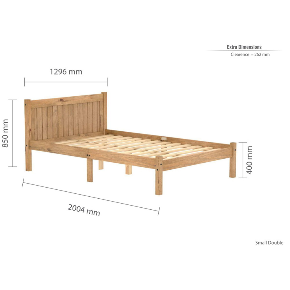 Ria Wooden Small Double Bed In Natural Oak
