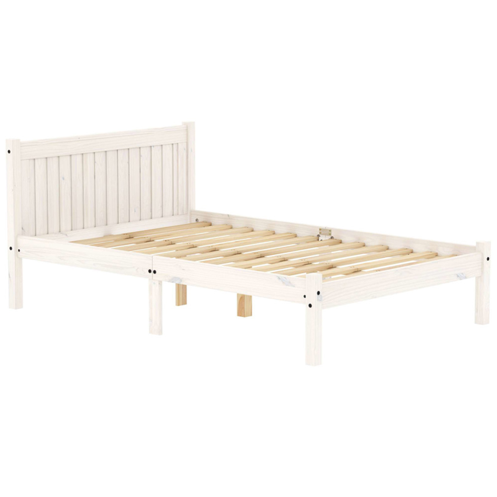 Ria Wooden Small Double Bed In White Wash