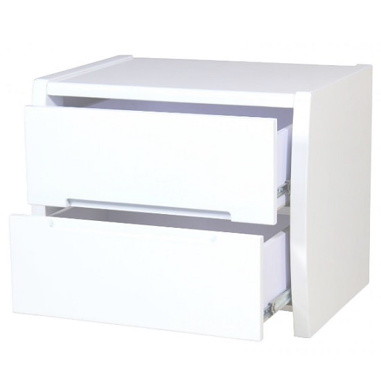 Tamsin Bedside Cabinet In White High Gloss With 2 Drawers_2