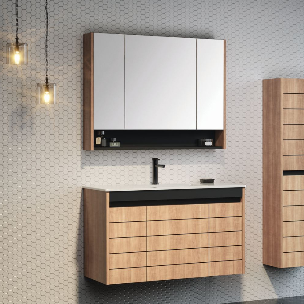 Ricato 1010mm Wooden Bathroom Furniture Set in Oak