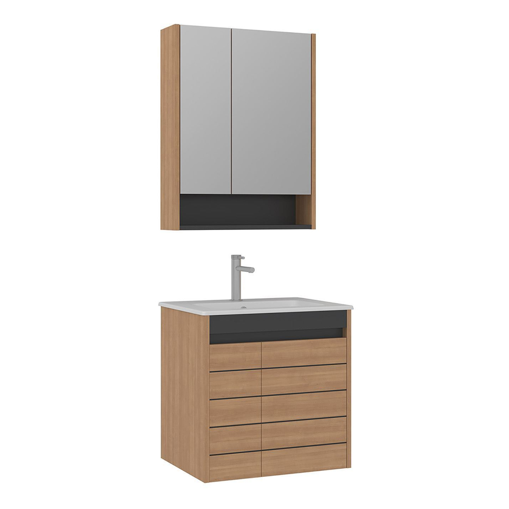 Ricato 610mm Wooden Bathroom Furniture Set in Oak
