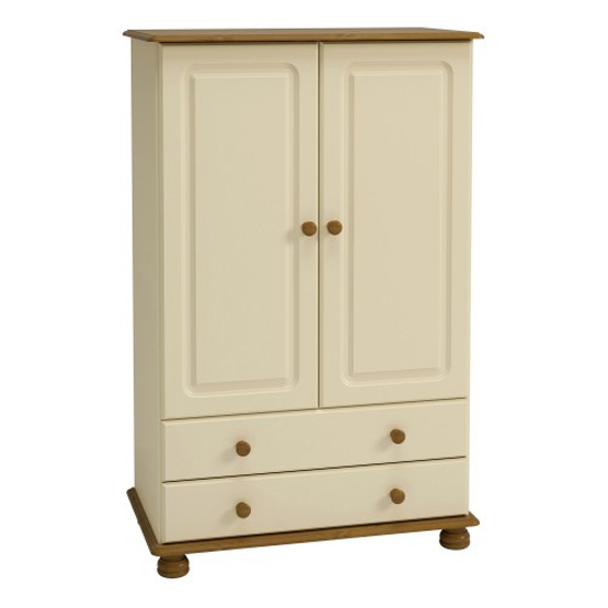 Read more about Richland wide wooden wardrobe with 2 doors in cream and pine