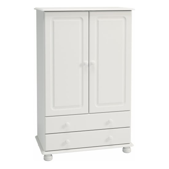 Photo of Richland wide wooden wardrobe with 2 doors in off white