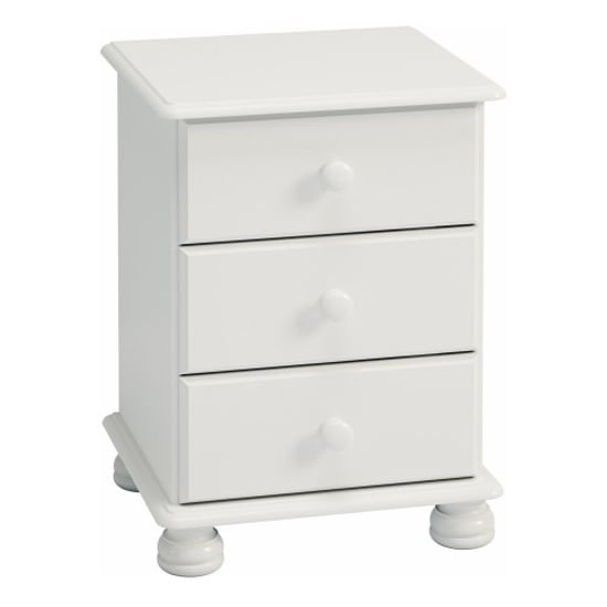 Photo of Richland wooden bedside cabinet in off white