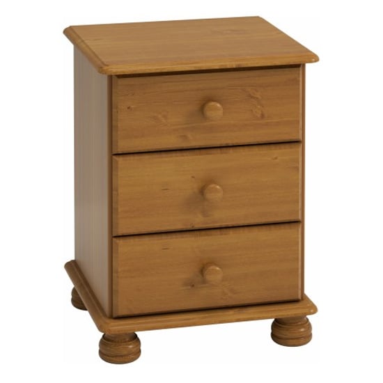 Product photograph of Richland Wooden Bedside Cabinet In Pine from Furniture in Fashion