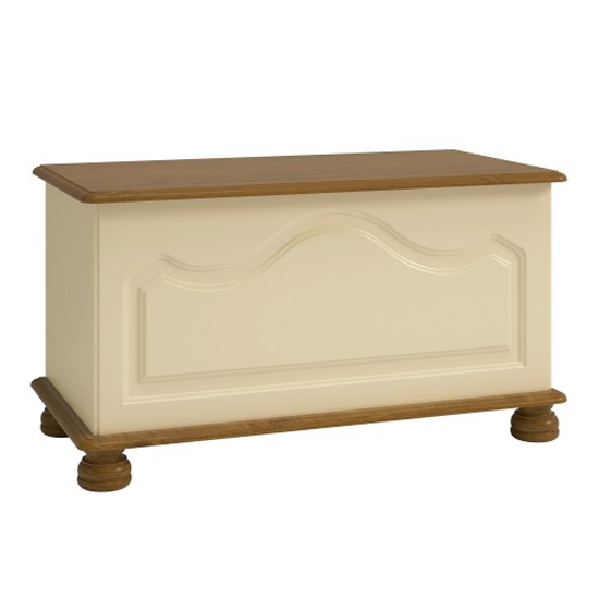 Product photograph of Richland Wooden Blanket Box In Cream And Pine from Furniture in Fashion