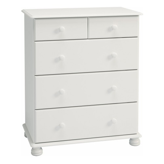 Photo of Richland wooden chest of 5 drawers in off white