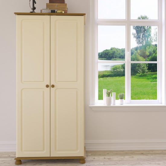 Read more about Richland wooden wardrobe with 2 doors in cream and pine