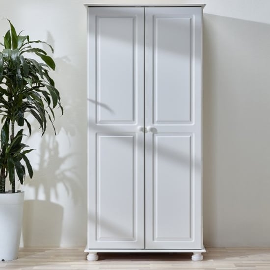 Photo of Richland wooden wardrobe with 2 doors in off white