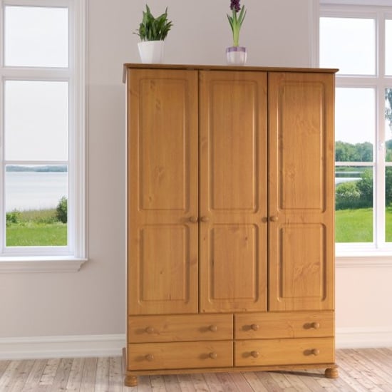 Photo of Richland wooden wardrobe with 3 doors in pine