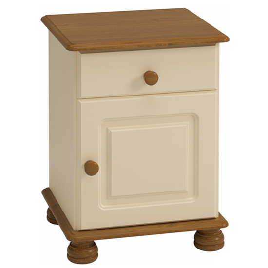Richmond Wooden Bedside In Cream And Pine FiF