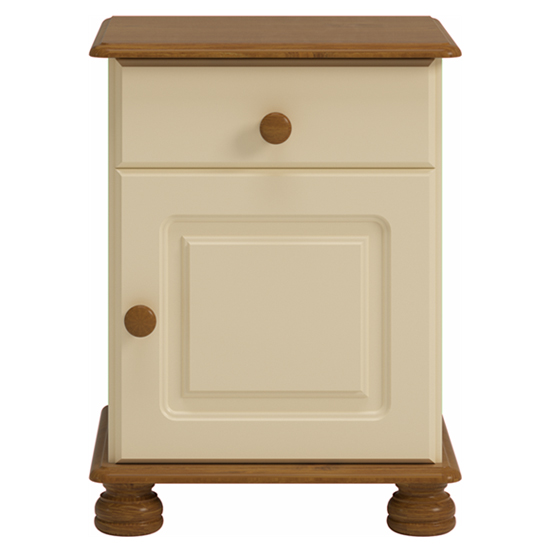 Richmond Wooden Bedside In Cream And Pine FiF