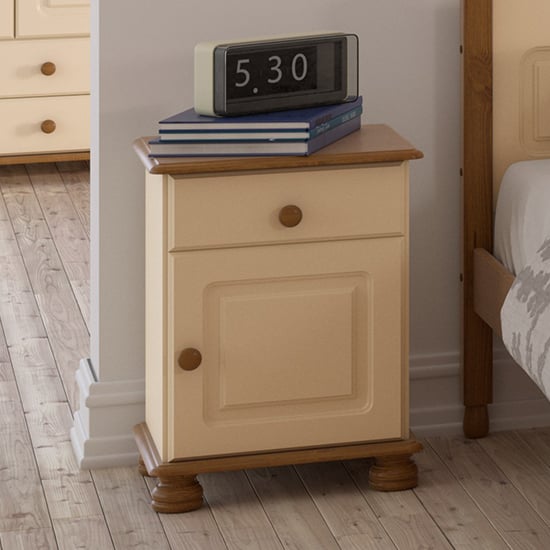 Read more about Richmond wooden bedside cabinet in cream and pine