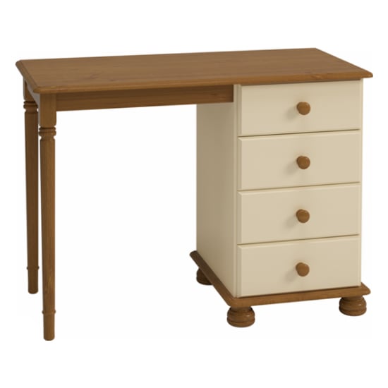 Read more about Richmond wooden dressing table in cream and pine with 4 drawers