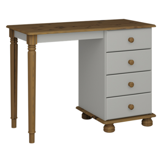 Read more about Richmond wooden dressing table in grey and pine with 4 drawers