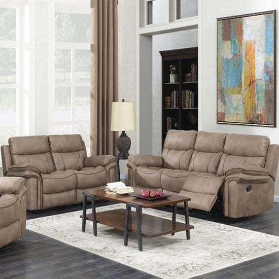 Photo of Richmond fabric 3 and 2 seater sofa suite in sahara