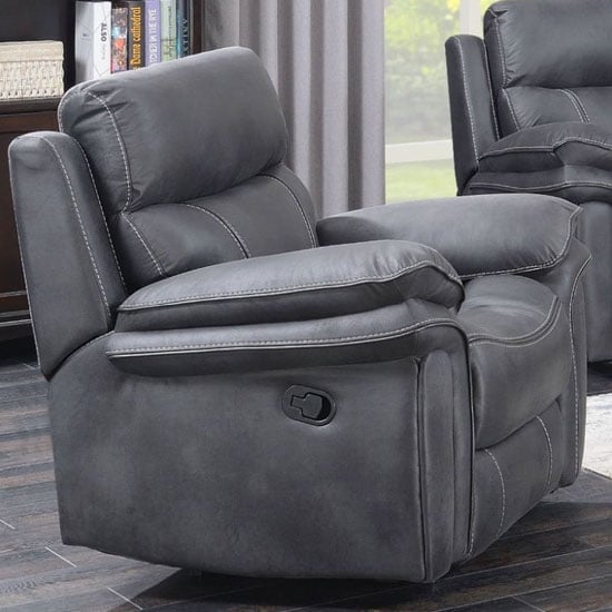 Photo of Richmond fabric recliner sofa chair in charcoal grey
