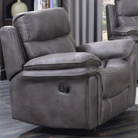 Photo of Richmond fabric recliner sofa chair in graphite grey