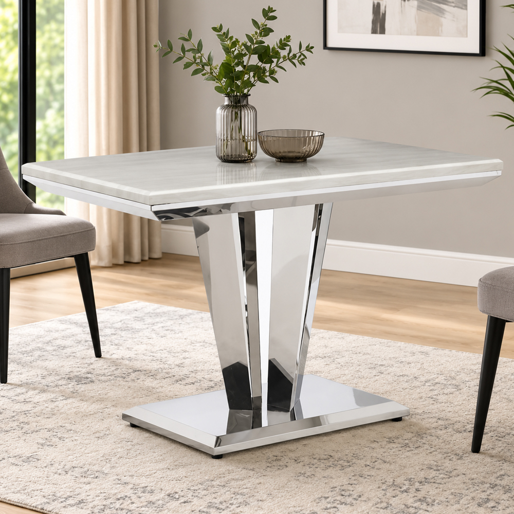 Richmond Marble Rectangular Dining Table In Cream