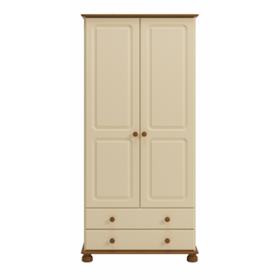 Richmond Tall Wardrobe In Cream And Pine With 2 Door 2 Drawer FiF
