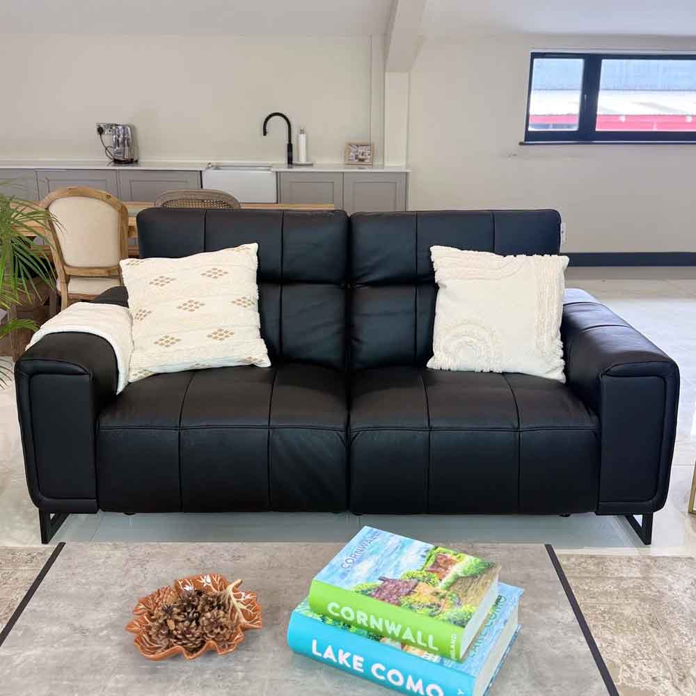 Richmont Leather Electric Recliner 3+2 Sofa Set in Black