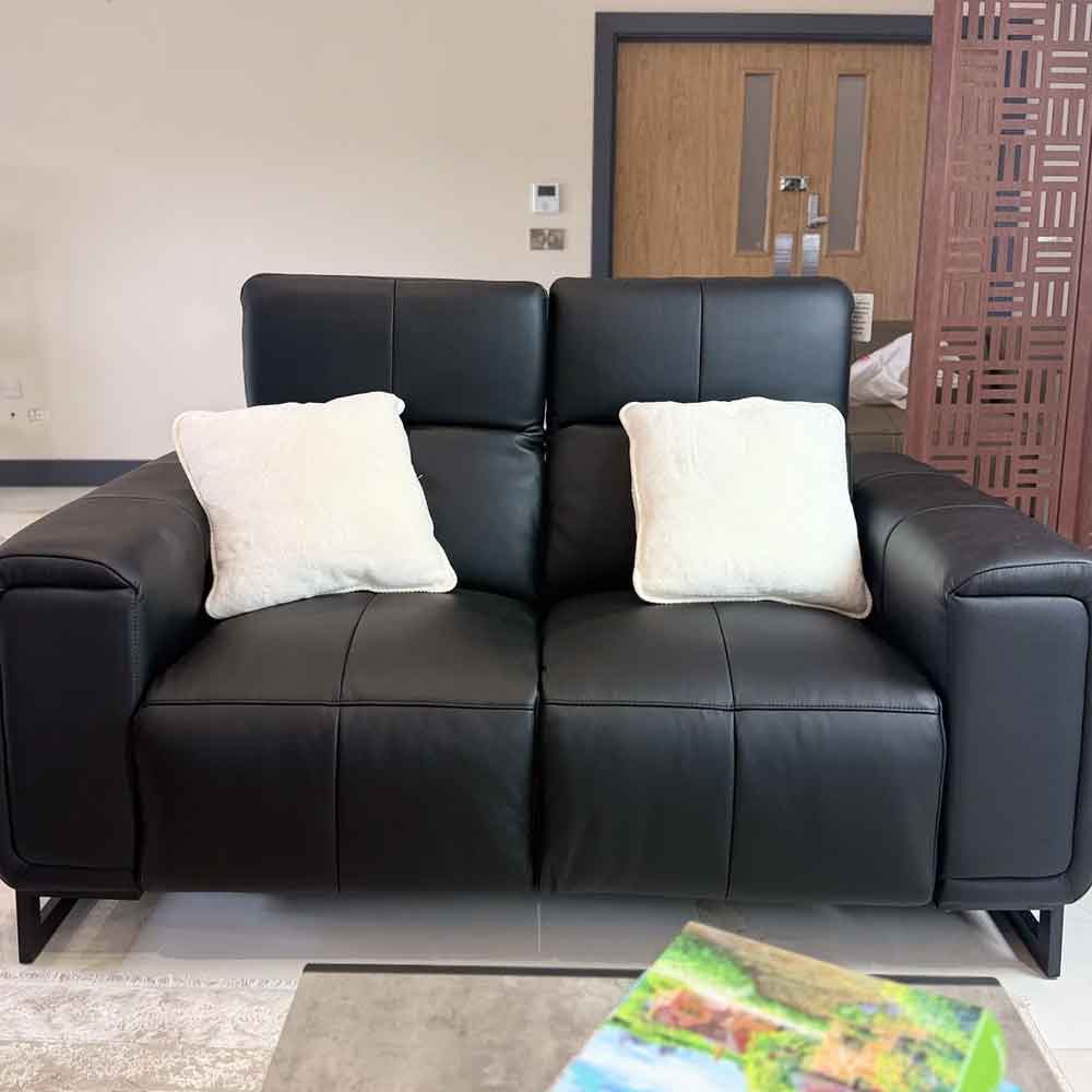 Richmont Leather Electric Recliner 3+2 Sofa Set in Black