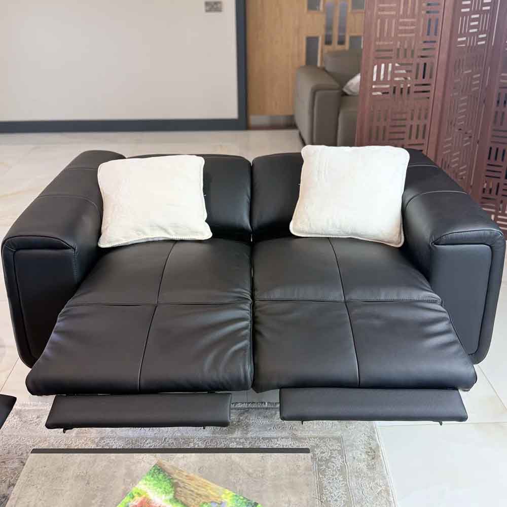 Richmont Leather Electric Recliner 3+2 Sofa Set in Black