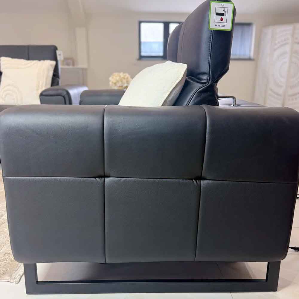 Richmont Leather Electric Recliner 3+2 Sofa Set in Black