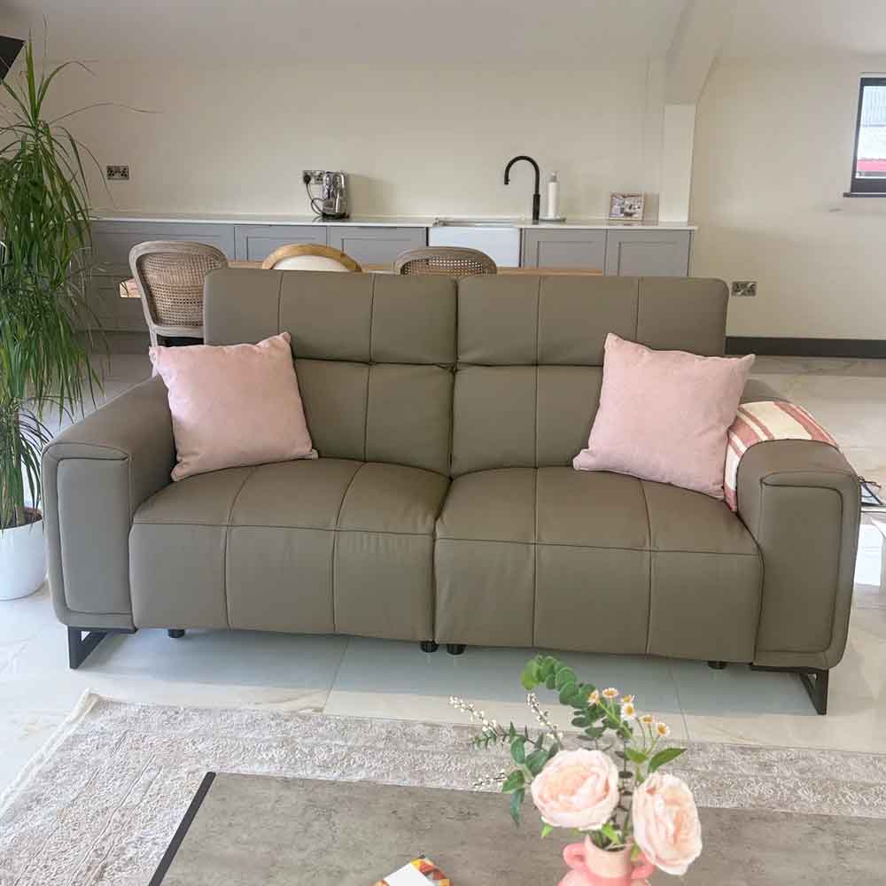 Richmont Leather Electric Recliner 3+2 Sofa Set in Grey