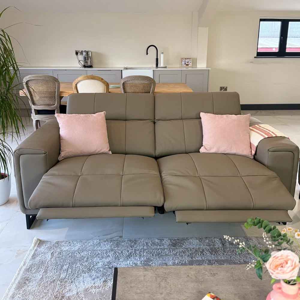 Richmont Leather Electric Recliner 3+2 Sofa Set in Grey