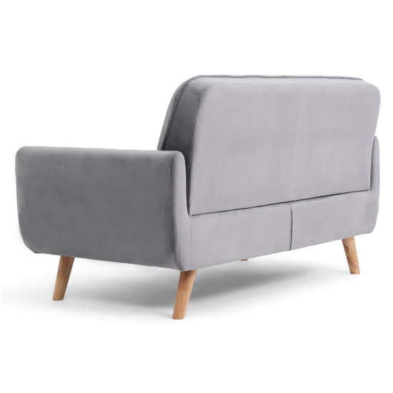 Rickey Velvet Upholstered 2 Seater Sofa In Grey_4
