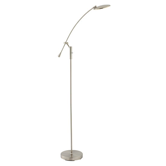 Product photograph of Rico Led Floor Lamp In Satin Nickel from Furniture in Fashion