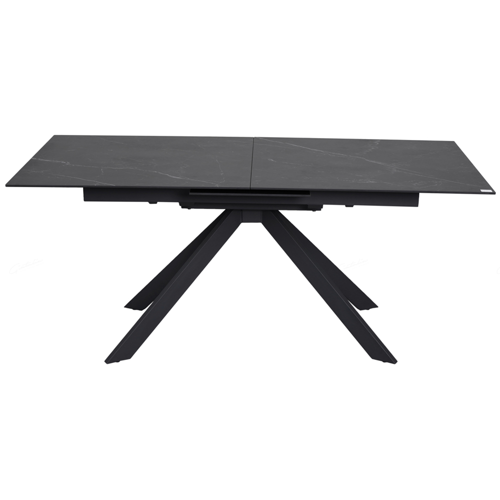 Ridgeway Ceramic Glass Extending Dining Table In White Grey