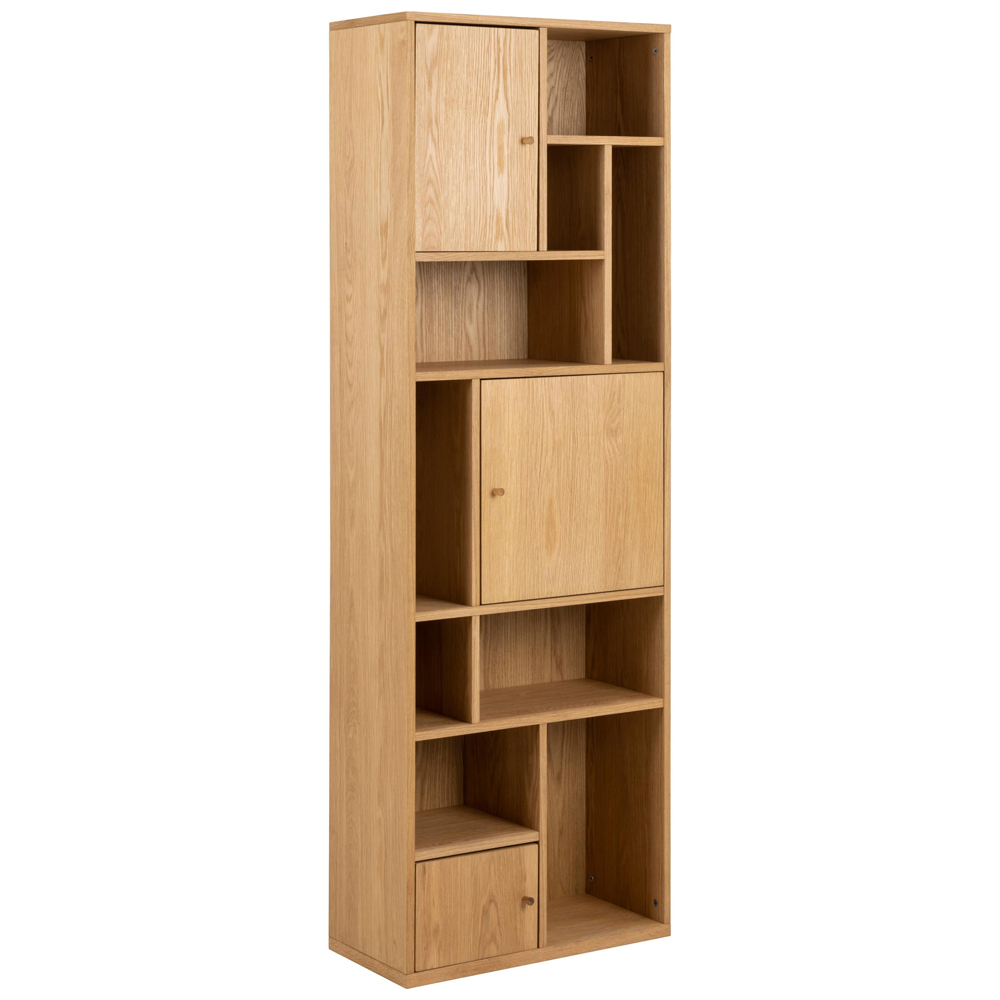 Ridgeway Wooden Bookcase With 3 Doors In Oak
