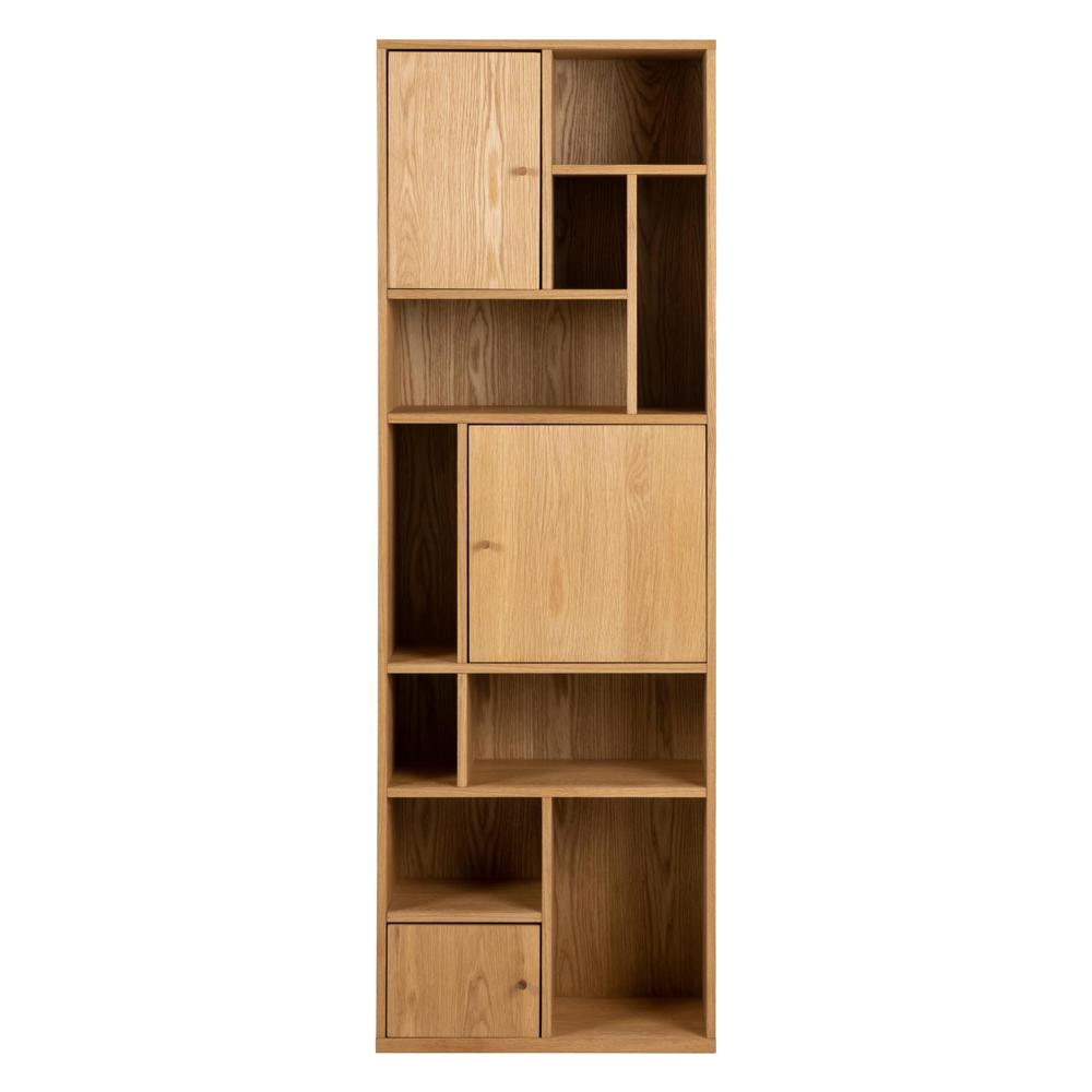 Ridgeway Wooden Bookcase With 3 Doors In Oak