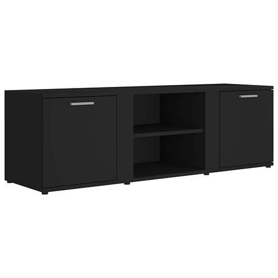 Ridhan Wooden TV Stand With 2 Doors In Black_5